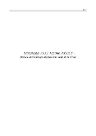 Portada:Miserere para medio fraile / Carlos Muñiz