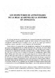 Portada:Los inspectores de antigüedades de la Real Academia de la Historia en Andalucía / Jorge Maier Allende, Jesús Salas Álvarez