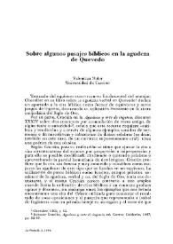 Portada:Sobre algunos pasajes bíblicos en la agudeza de Quevedo / Valentina Nider