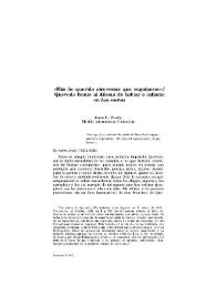 Portada:\"Más he querido atreverme que engañarme\": Quevedo frente al dilema de hablar o callarse en \"Los sueños\" / James O. Crosby
