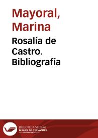 Portada:Rosalía de Castro. Bibliografía