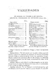 Portada:Vía romana de Tánger al río Muluya, según el \"Itinerario\" de Antonino (Siglo III) / Antonio Blázquez