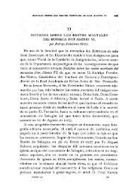 Portada:Noticias sobre los restos mortales del monarca don Alonso VI, por Rodrigo Fernández Núñez / El Conde de Cedillo