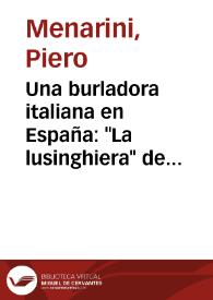 Portada:Una burladora italiana en España: \"La lusinghiera\" de Alberto Nota / Piero Menarini