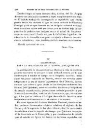 Portada:Documentos para la bibliografía de D. Manuel José Quintana / Juan Pérez de Guzmán