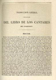 Portada:Traducción literal y declaración del libro de los cantares de Salomón