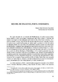 Portada:Miguel de Unamuno, poeta simbolista / Rafael Alarcón Sierra