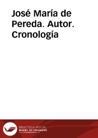 Portada:José María de Pereda. Cronología