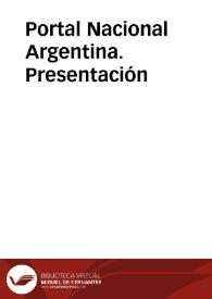 Portada:Portal Nacional Argentina. Presentación