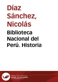 Portada:Biblioteca Nacional del Perú. Historia
