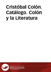 Portada:Cristóbal Colón. Catálogo. Colón y la Literatura