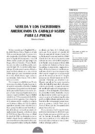 Portada:Neruda y los escritores americanos en \"Caballo verde para la poesía\" / Trinidad Barrera