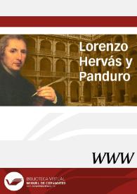 Portada:Lorenzo Hervás y Panduro / dirigida por Antonio Astorgano Abajo