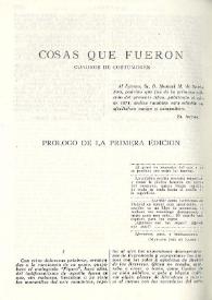 Portada:Cosas que fueron : cuadros de costumbres / Pedro Antonio de Alarcón