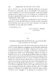 Portada:Cuatro documentos suscriptos en 1465, por el Rey D. Alfonso XII de Ávila / Manuel de Foronda