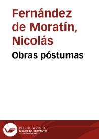 Portada:Obras póstumas / Nicolás Fernández de Moratín