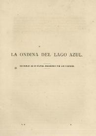 Portada:La ondina del lago azul : recuerdo de mi última excursión por los Pirineos / Gertrudis Gómez de Avellaneda