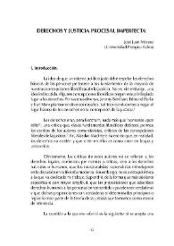 Portada:Derechos y justicia procesal imperfecta / José Juan Moreso