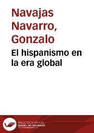 Portada:El hispanismo en la era global / Gonzalo Navajas