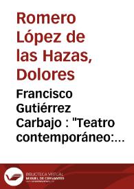 Portada:Francisco Gutiérrez Carbajo : \"Teatro contemporáneo: Alfonso Vallejo\" (Madrid: Universidad Nacional de Educación a Distancia, 2001, 213 páginas) / Dolores Romero López