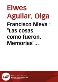 Portada:Francisco Nieva : \"Las cosas como fueron. Memorias\" (Madrid: Espasa Calpe, 2002) / Olga Elwes Aguilar