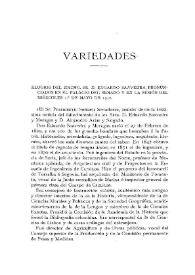 Portada:Elogios del Excmo. Sr. D. Eduardo Saavedra, pronunciados en el Palacio del Senado y en la sesión del miercoles 1.º de mayo de 1912