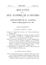 Portada:Adquisiciones de la Academia durante el segundo semestre del año 1911