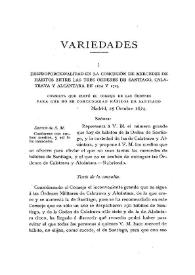 Portada:Desproporcionalidad en la concesión de mercedes de hábitos entre las tres Órdenes de Santiago, Calatrava y Alcántara en 1674 y 1703 / José Gómez Centurión