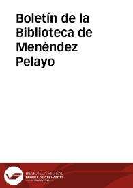 Portada:Boletín de la Biblioteca de Menéndez Pelayo