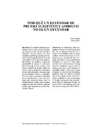 Portada:Por qué un estándar de prueba subjetivo y ambiguo no es un estándar / Larry Laudan