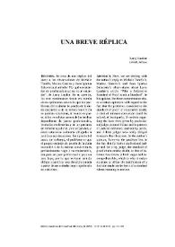 Portada:Una breve réplica / Larry Laudan