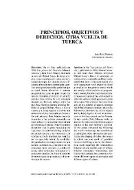 Portada:Principios, objetivos y derechos. Otra vuelta de tuerca / Juan Ruiz Manero