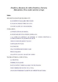 Portada:Estudios y discursos de crítica histórica y literaria. Humanistas, lírica, teatro anterior a Lope / Marcelino Menéndez y Pelayo ; edición preparada por Enrique Sánchez Reyes