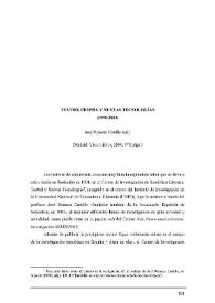 José Romera Castillo [Reseña]: "Teatro, prensa y nuevas tecnologías (1990-2003)". (Madrid: Visor Libros, 2004) / Francisco Gullón de Haro