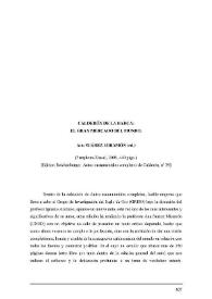 Portada:Ana Suárez Miramón [Reseña]: "Calderón de la Barca, el gran mercado del mundo". (Pamplona-Kassel: Edition Reichenberger, 2003) / Mercedes López Suárez