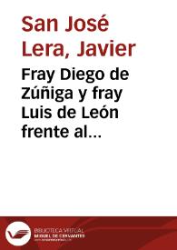 Portada:Fray Diego de Zúñiga y fray Luis de León frente al \"Libro de Job\" / Javier San José Lera