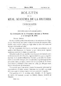 Portada:Estudios hispano-marroquíes : la Embajada de D. Francisco Salinas y Moñino y el arreglo de 1785 / Gabriel de Morales