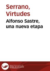 Portada:Alfonso Sastre, una nueva etapa / Virtudes Serrano