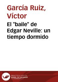 Portada:El \"baile\" de Edgar Neville: un tiempo dormido / Víctor García Ruiz