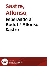 Portada:Esperando a Godot / Alfonso Sastre