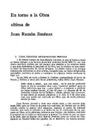 Portada:En torno a la Obra última de Juan Ramón Jiménez / Antonio Sánchez Romeralo