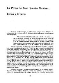 Portada:La prosa de Juan Ramón Jiménez : lírica y drama / Víctor García de la Concha