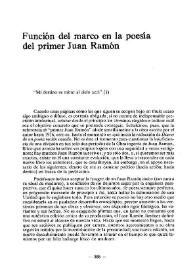 Portada:Función del marco en la poesía del primer Juan Ramón / Luis Iglesias Feijoo