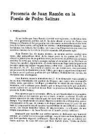 Portada:Presencia de Juan Ramón Jiménez en la poesía de Pedro Salinas / Gregorio Torres Nebrera