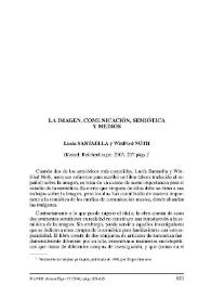 Portada:Lucía Santaella y Winfried Nöth : "La imagen. Comunicación, semiótica y medios" (Kassel: Reichenberger, 2003, 237 págs.) / Göran Sonesson