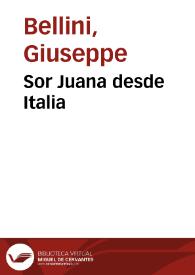 Portada:Sor Juana desde Italia / Giuseppe Bellini