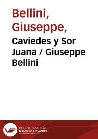 Portada:Caviedes y Sor Juana / Giuseppe Bellini