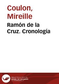 Portada:Ramón de la Cruz. Cronología