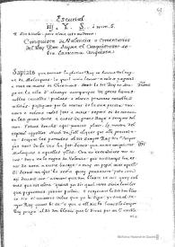 Portada:Conquista de Valencia o Comentarios del Rey Don Jaime el Conquistador sobre la misma conquista [Ms. III. Y. 5] (h. 108-135v)