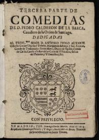 Portada:Tercera parte de comedias de D. Pedro Calderon de la Barca ...